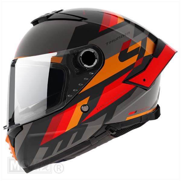 HELM THUNDER 4 SV ERGO ZWART/MAT ROOD (L)